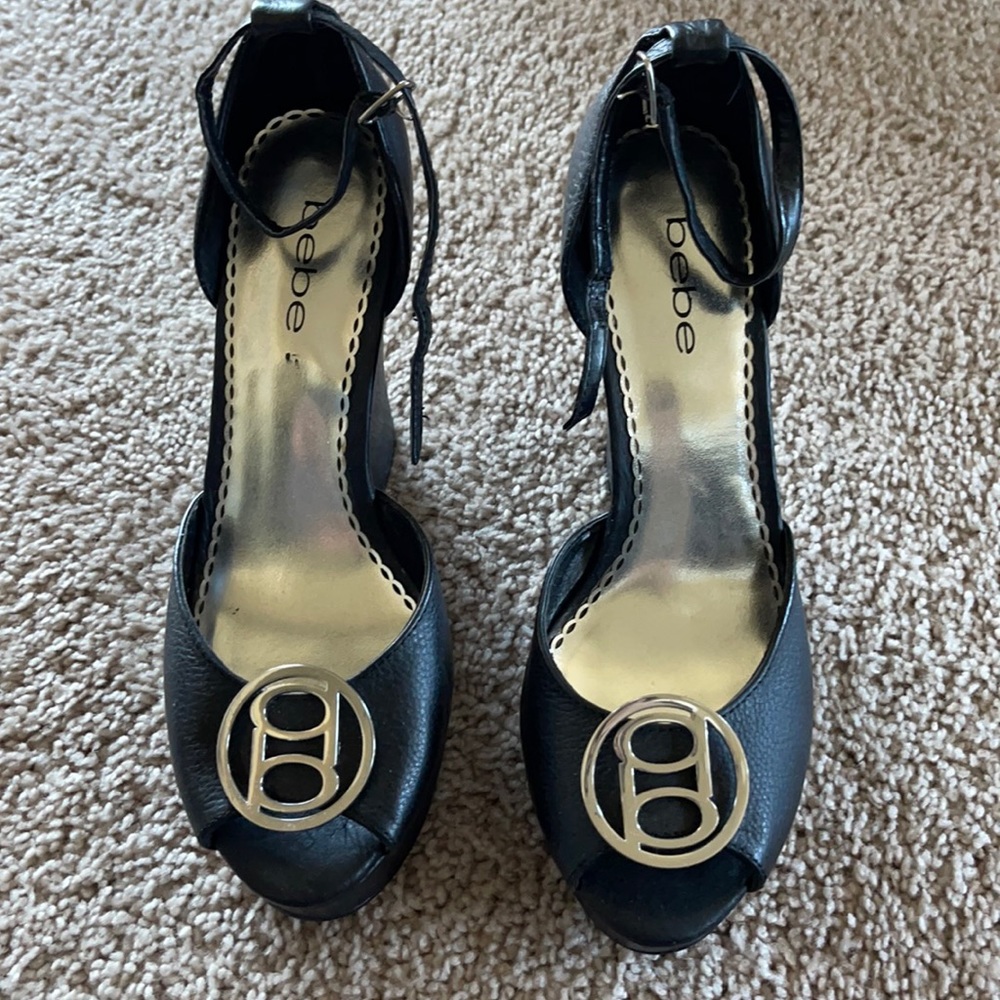 NEW BEBE black high heels